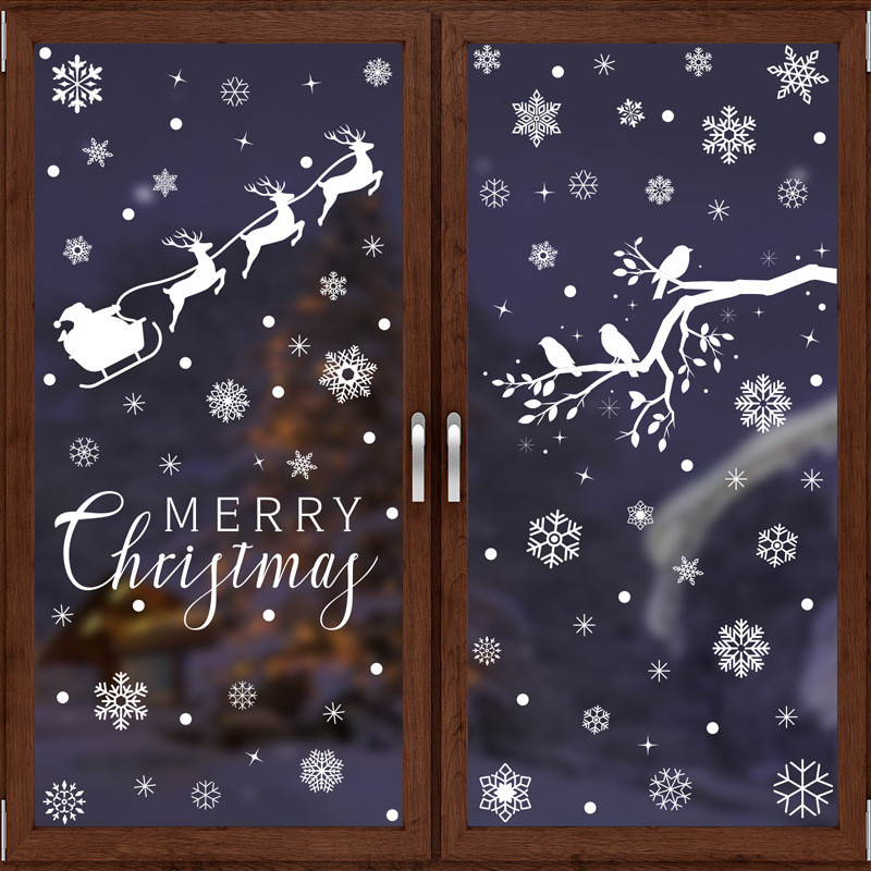 Новорічний декор для вікон та дзеркал Christmas Window Stickers (BQ 446+450), фото 1