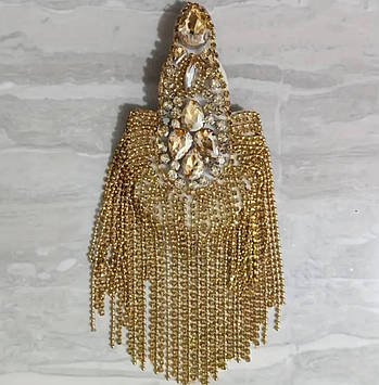 Еполети стразовые, колір Gold №16 1 пара