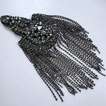 Еполети стразовые, колір Grey №17 1 пара