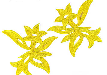 Мереживний фрагмент 13х11см, колір Yellow  (пара)