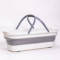 Складне відро-таз із пластику з силіконовими вставками для дому, дачі та подорожей HP-35015-2