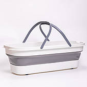 Складне відро-таз із пластику з силіконовими вставками для дому, дачі та подорожей HP-35015-2