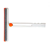 Скребок для миття скла складний з абразивною губкою та гумовим лезом для вікон дзеркал душу Помаранчевий HP-35015-27O