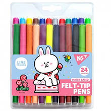 Фломастери Yes 24 кольори Line Friends 650556 на водній основі (1/12)