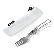 Виделка титанова складана Naturehike NH19C001-J сіра з мішечком