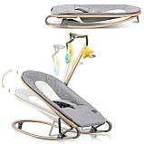 Крісло-гойдалка для немовлят Nukido 2в1 з іграшками, 74 х 40,5 х 47 см - сіра, фото 7