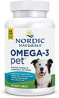 Омега-3 для собак, Omega-3 Pet, Nordic Naturals, сприяє здоров'ю серця, шкіри, вовни та імунітету, 90 капсул