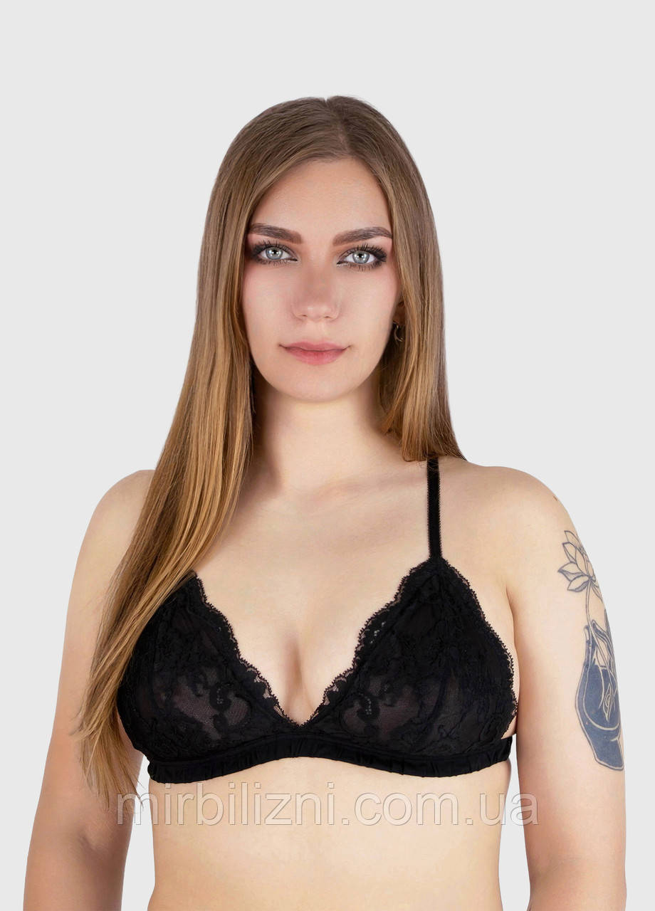 Бюстгальтер Acousma чорний, арт.6523 (бралетт)