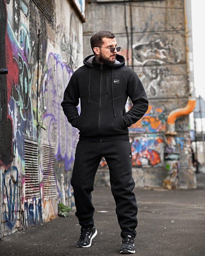 Чоловічий флісовий костюм NK black 4 ПП8015