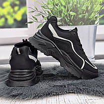 Кросівки жіночі Lilin чорні еко-шкіра на об'ємній підошві демісезонні 8141, фото 5