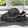 Кросівки жіночі Lilin чорні еко-шкіра на об'ємній підошві демісезонні 8141, фото 6