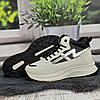 Кросівки жіночі Lilin білі з чорним еко-шкіра високі демісезонні 8134, фото 7