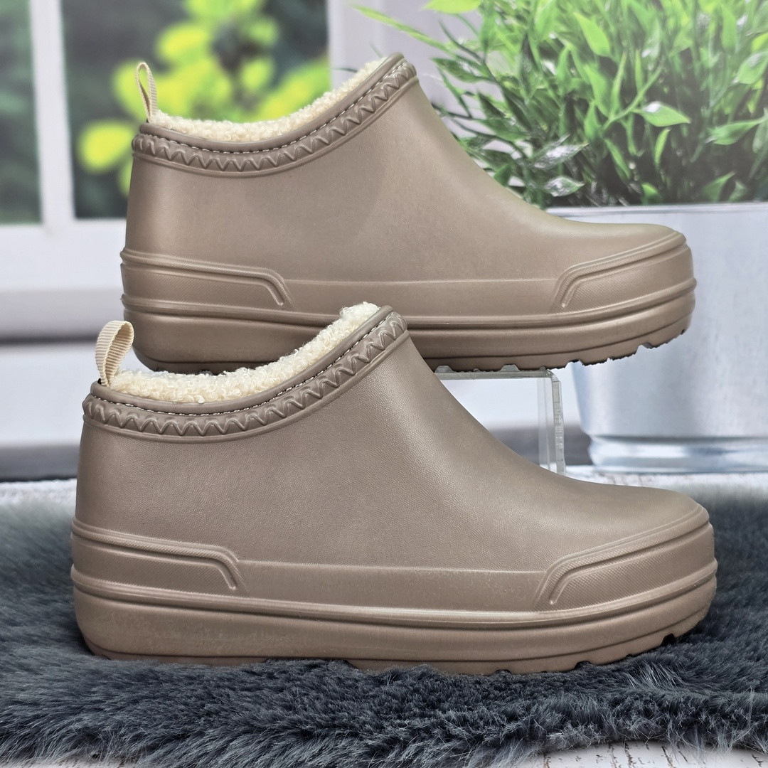 Калоші жіночі ЕВА на хутрі Dago Style бежеві 8142