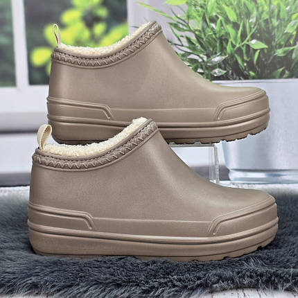 Калоші жіночі ЕВА на хутрі Dago Style бежеві 8142, фото 1