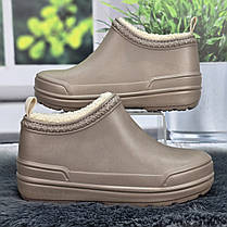 Калоші жіночі ЕВА на хутрі Dago Style бежеві 8142, фото 3