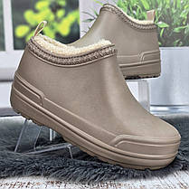 Калоші жіночі ЕВА на хутрі Dago Style бежеві 8142, фото 4