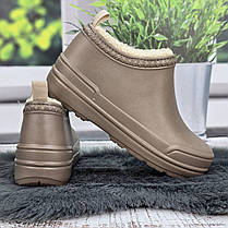 Калоші жіночі ЕВА на хутрі Dago Style бежеві 8142, фото 5