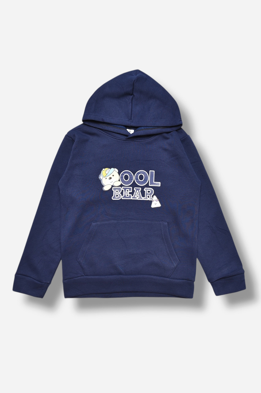 Світшот дитячий для хлопчика на флісі темно-синього кольору 206018M, фото 1