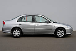 Зовнішня окантовка вікон (4 шт, нерж) Carmos - Турецька сталь для Honda Civic Sedan VII 2001-2006 рр