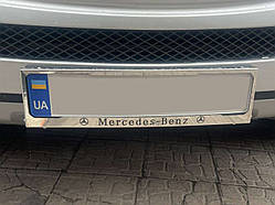 Рамка під номер хром Mercedes (1 шт, нержавіюча сталь) для Тюнінг Mercedes