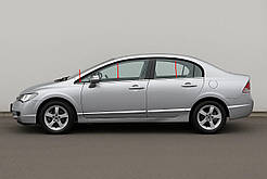 Нижня окантовка вікон (6 шт, нерж) OmsaLine - Італійська нержавійка для Honda Civic Sedan VIII 2006-2011 рр