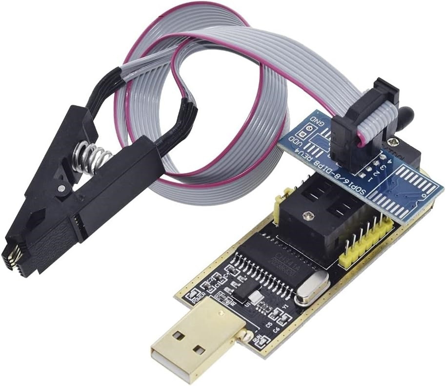 Програматор CH341A USB для EEPROM і SPI Flash (24CXX, 25CXX, 93CXX), модуль з адаптером SOIC8