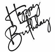 Бічний торцевий топер  Happy Birthday з чорного акрилу, 11*9 см, товщина 2мм