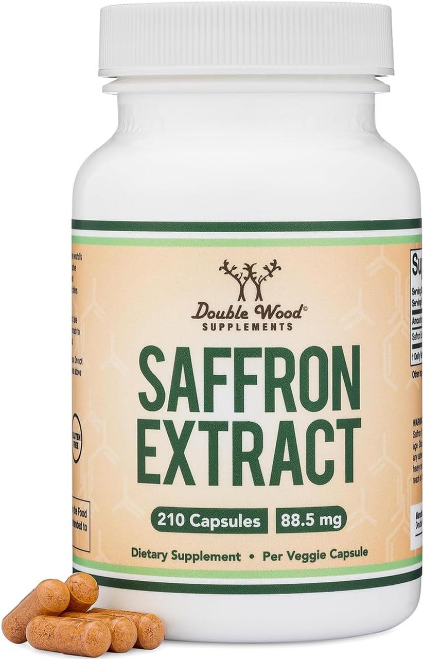 Double Wood Saffron extract 88,5 мг, 210 капсул, Екстракт шафрану – засіб для зору, концентрації., фото 1