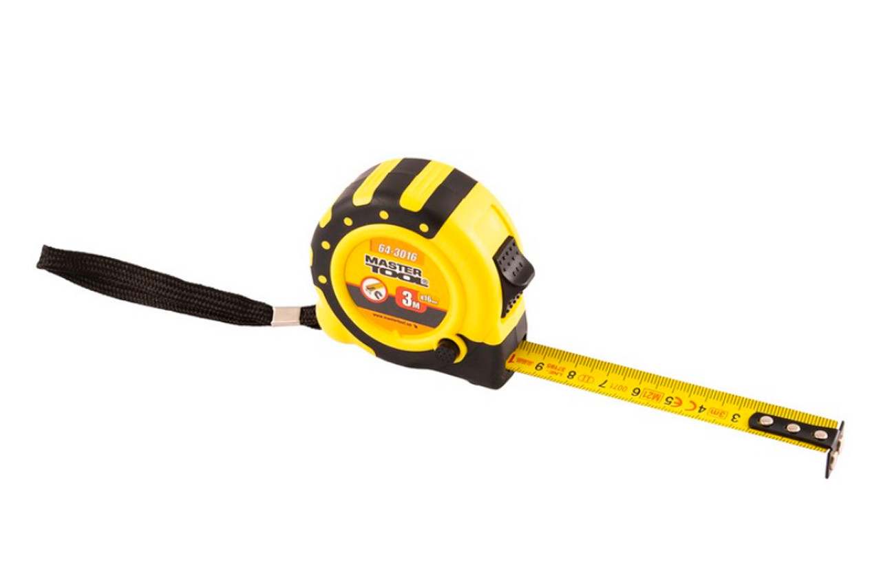 Рулетка Mastertool 3 м х 16 мм магніт (64-3016)