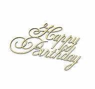 Дзеркальний бічний топер на торт Happy Birthday, торцевий топер на бік торта пластиковий