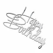 Дзеркальний бічний топер на торт Happy Birthday, торцевий топер на бік торта пластиковий