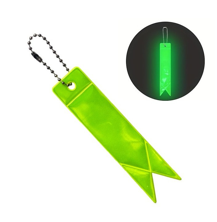 Світловідбиваюча смужка-брелок безпеки SafeStep Green, фото 1