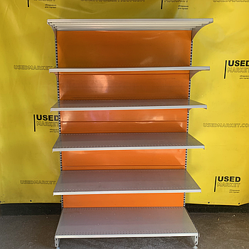 Пристінні односторонні торгові стелажі 2000x1250 з металевими посиленими полицями MODERN Columb