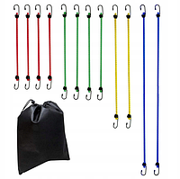 Резинка для перевезення вантажу ремінь гумовий 12 шт 45-100 см Стяжні ремені синтетичні для кріплення вантажу