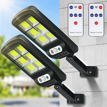 2 шт - Вуличний ліхтар на сонячній батареї Solar Light BL BK120-6COB / Вуличний світильник з пультом ДУ
