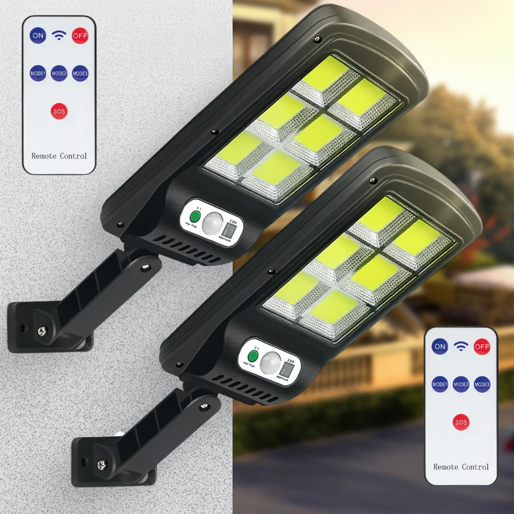 2шт Вуличний ліхтар на сонячній батареї Solar Light BL BK120-6COB / Світильник з пультом та датчиком руху, фото 1