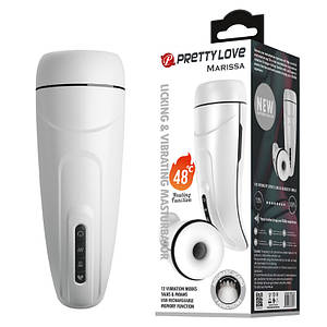 Вібромастурбатор у колбі Pretty Love Marissa з функцією лизання та стогонами, білий, 26 см