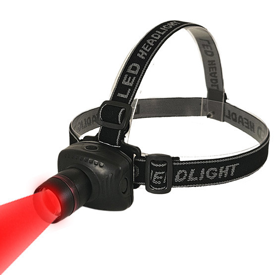 Ліхтар налобний з червоним світлом BL-6609R + батарейки у подарунок