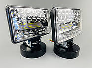 Фара LED квадратна 108W 6000K (36 діодів) (12.7 см х 8.9 см) (ближній + дальний)ОБЛЕГЧНИЙ КОРПУС!