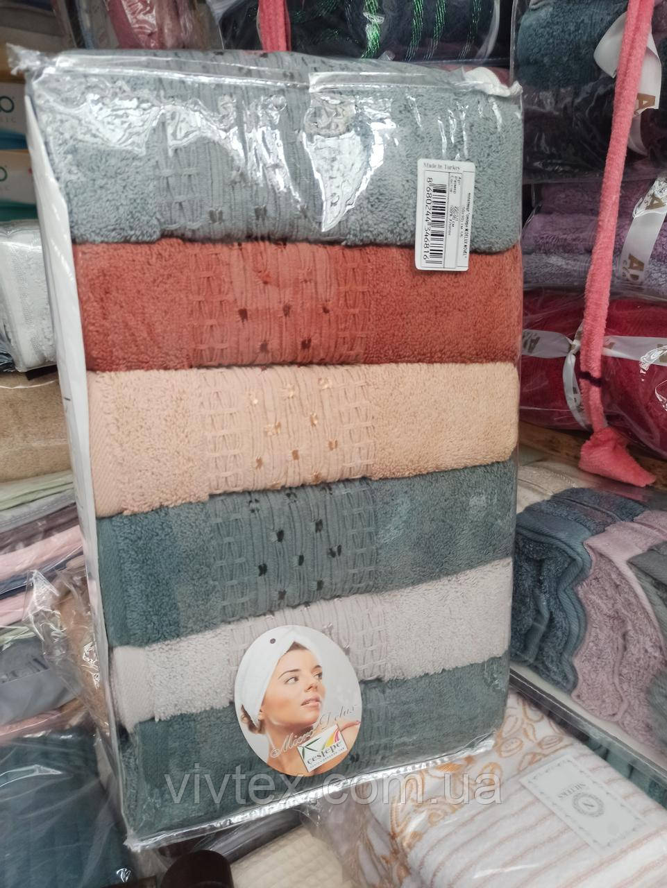 Рушник махровий 50х90 Cestepe micro Delux (Туреччина) упаковка 6 шт., фото 1