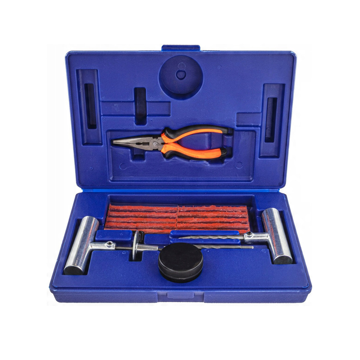 Набір для швидкого ремонту проколів шин з плоскогубцями у пластиковому кейсі MAXI Falcon F03105, фото 1