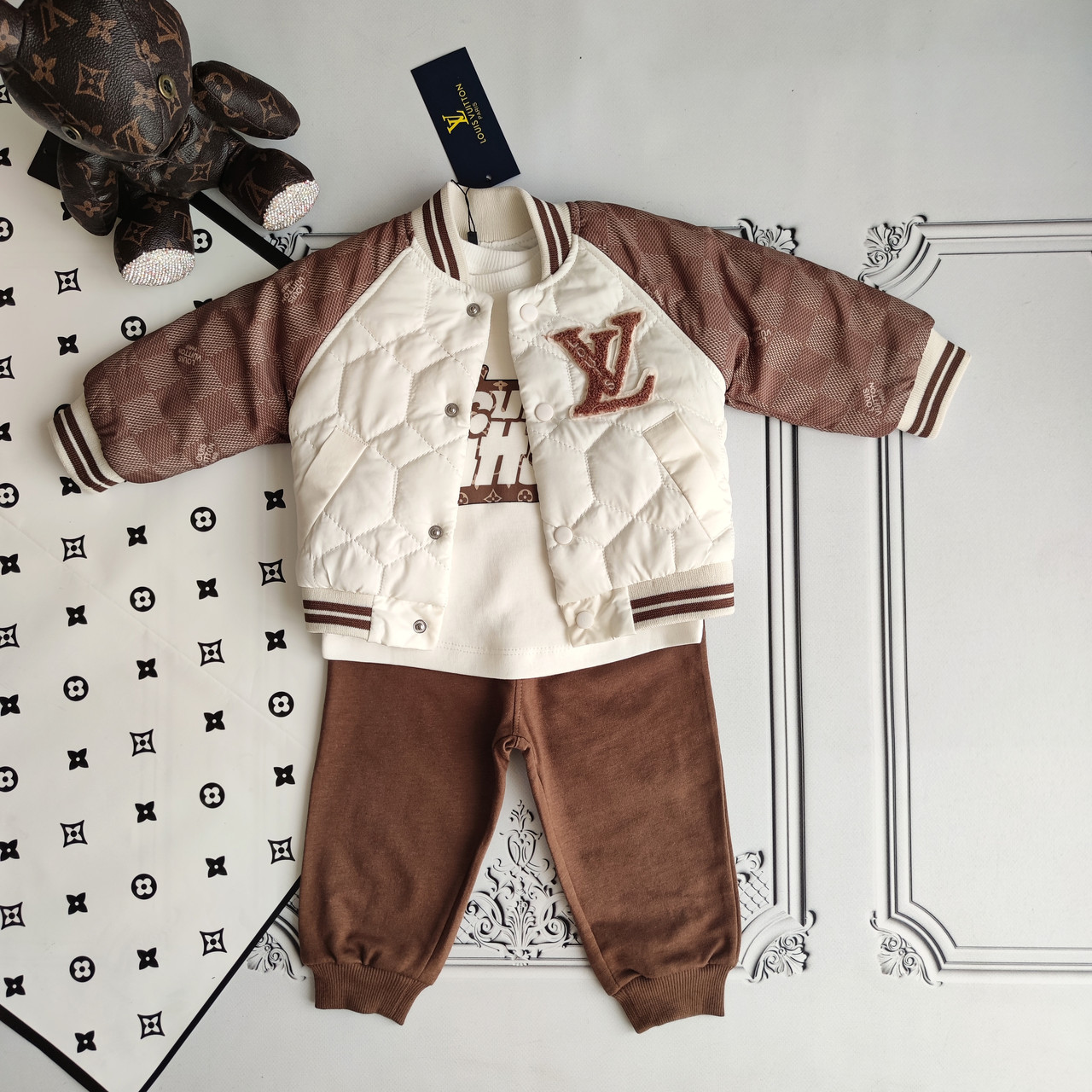 Костюм трійка Louis Vuitton дитячий з курткою та штанами, для хлопчика, фото 1