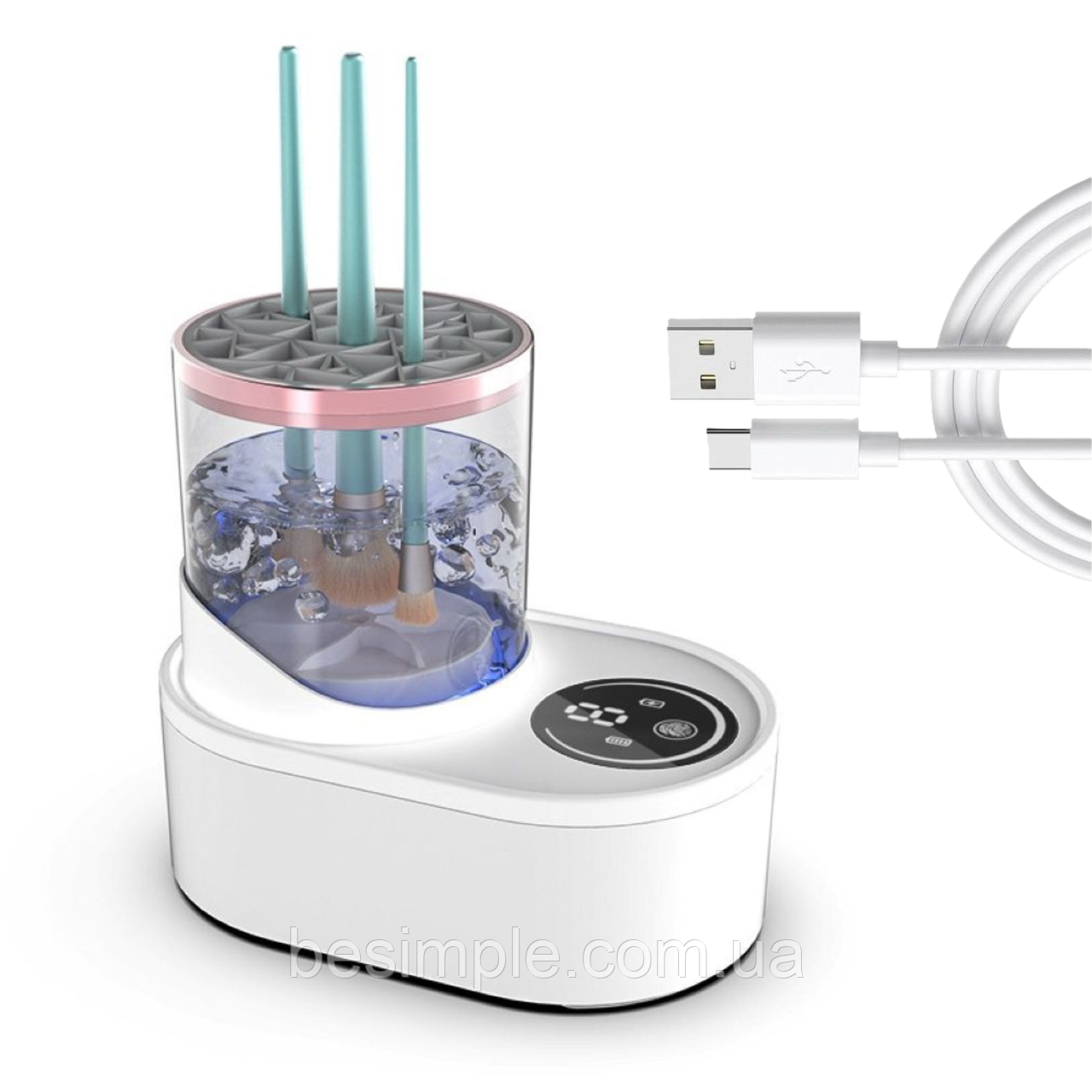 Електричний очисник пензлів для макіяжу від USB, 8 Вт / Автоматичний очисник пензликів для макіяжу, фото 1