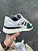 Чоловічі кросівки Adidas Forum Low White Green Білі Взуття Адідас Форум Лов замша шкіра на липучці демісезон, фото 9