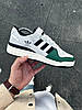 Чоловічі кросівки Adidas Forum Low White Green Білі Взуття Адідас Форум Лов замша шкіра на липучці демісезон, фото 7