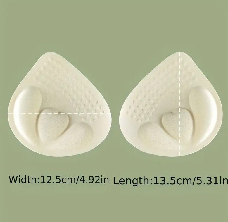 Поролонові вкладки чашечки Push Up колір Beige набір 1 пара трикутна форма, фото 1