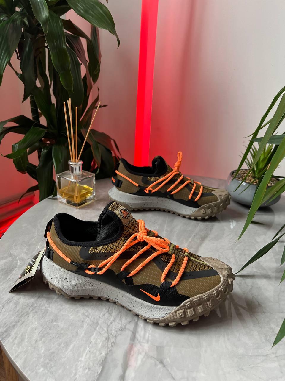 Чоловічі кросівки Nike Acg Mountain Fly Low GTX Khaki Orange Найк АСГ Горетех Хакі текстиль демісезон