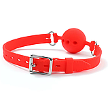 Червоний кляп з отворами для повітря, Сиконовий кляп для ігор БДСМ, Садо мазо аксесуари, Інтимні іграшки, фото 4