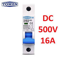 Однополюсний автоматичний вимикач 1Р 16А 500V DC постійного струму Tomzn TOB1Z-63 PV