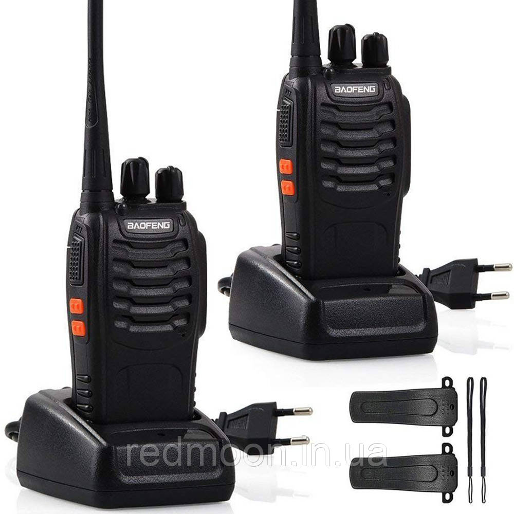 Комплект 2 рації Baofeng BF-V8 UHF до 3 км, 1500мАг / Портативна радіостанція для ЗСУ, фото 1